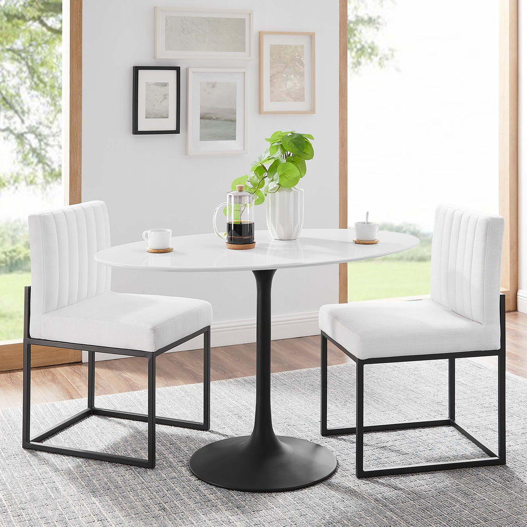 Lippa 48" Oval Wood Dining Table - Black White