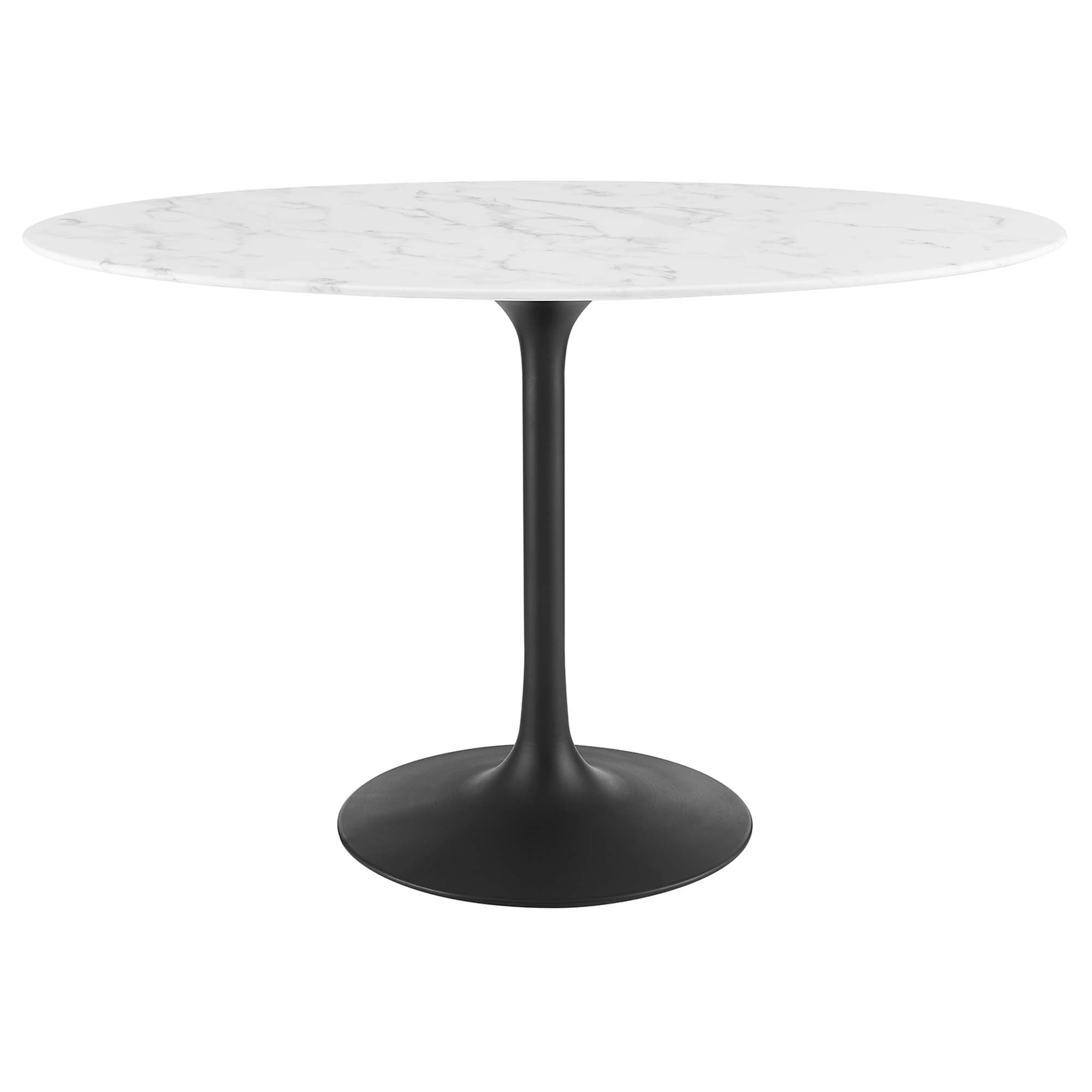 Lippa 48" Oval Faux Marble Dining Table - Black White