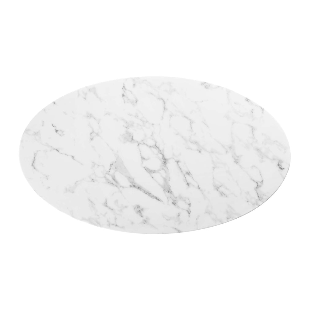 Lippa 48" Oval Faux Marble Dining Table - Black White