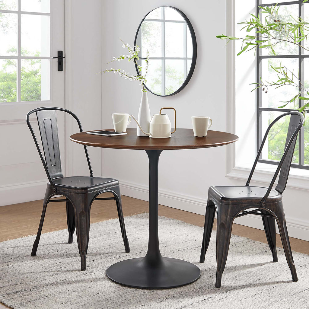 Lippa 36" Round Wood Dining Table - Black Walnut