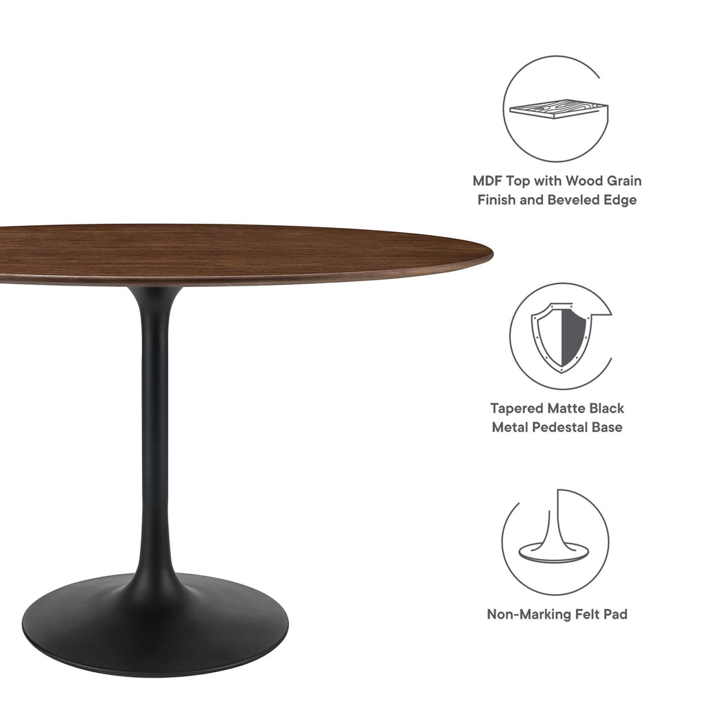 Lippa 48" Oval Wood Dining Table - Black Walnut