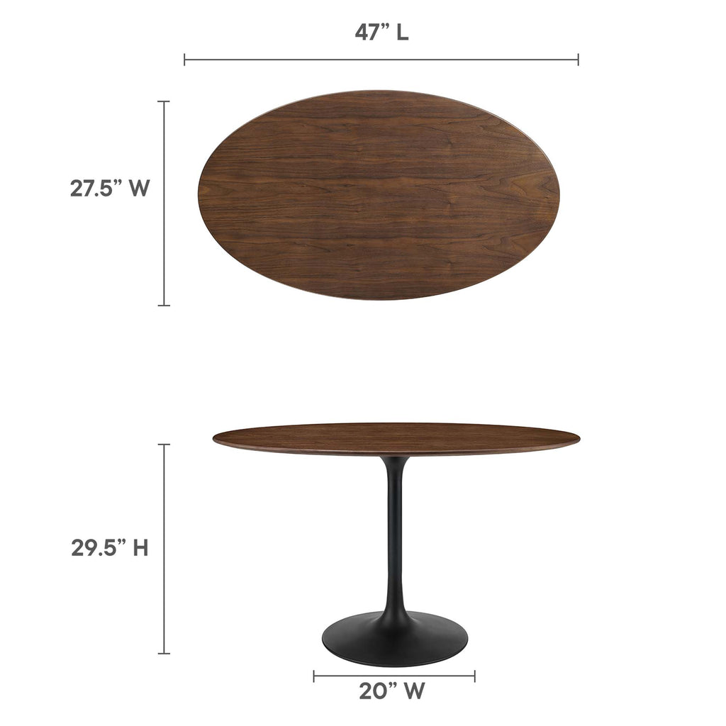 Lippa 48" Oval Wood Dining Table - Black Walnut