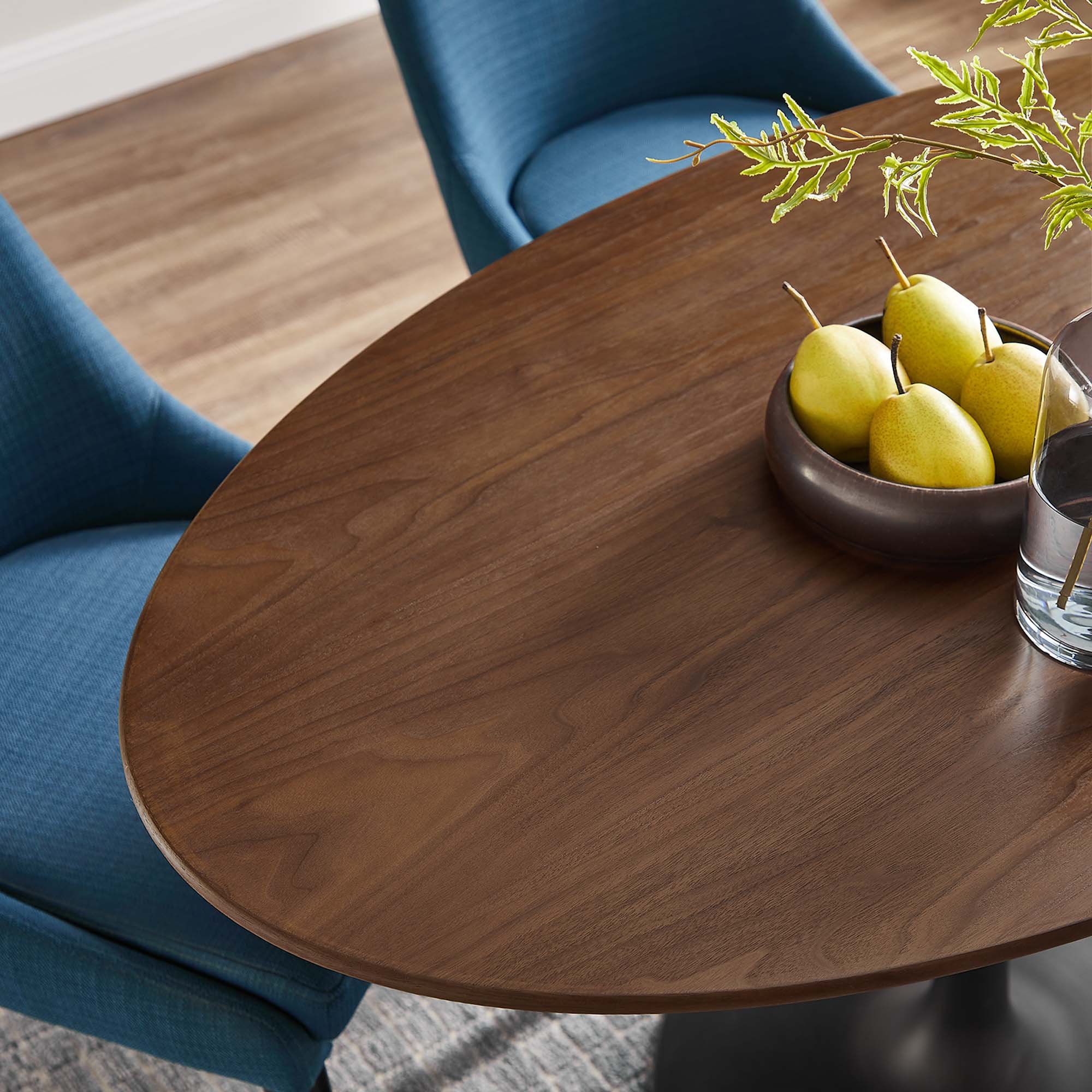 Lippa 48" Oval Wood Dining Table - Black Walnut