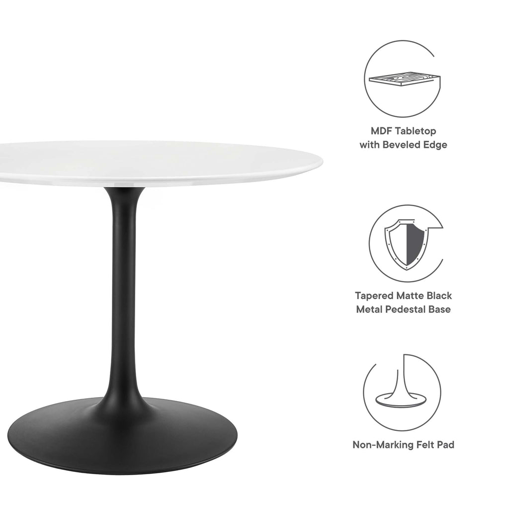Lippa 40" Round Wood Dining Table - Black White