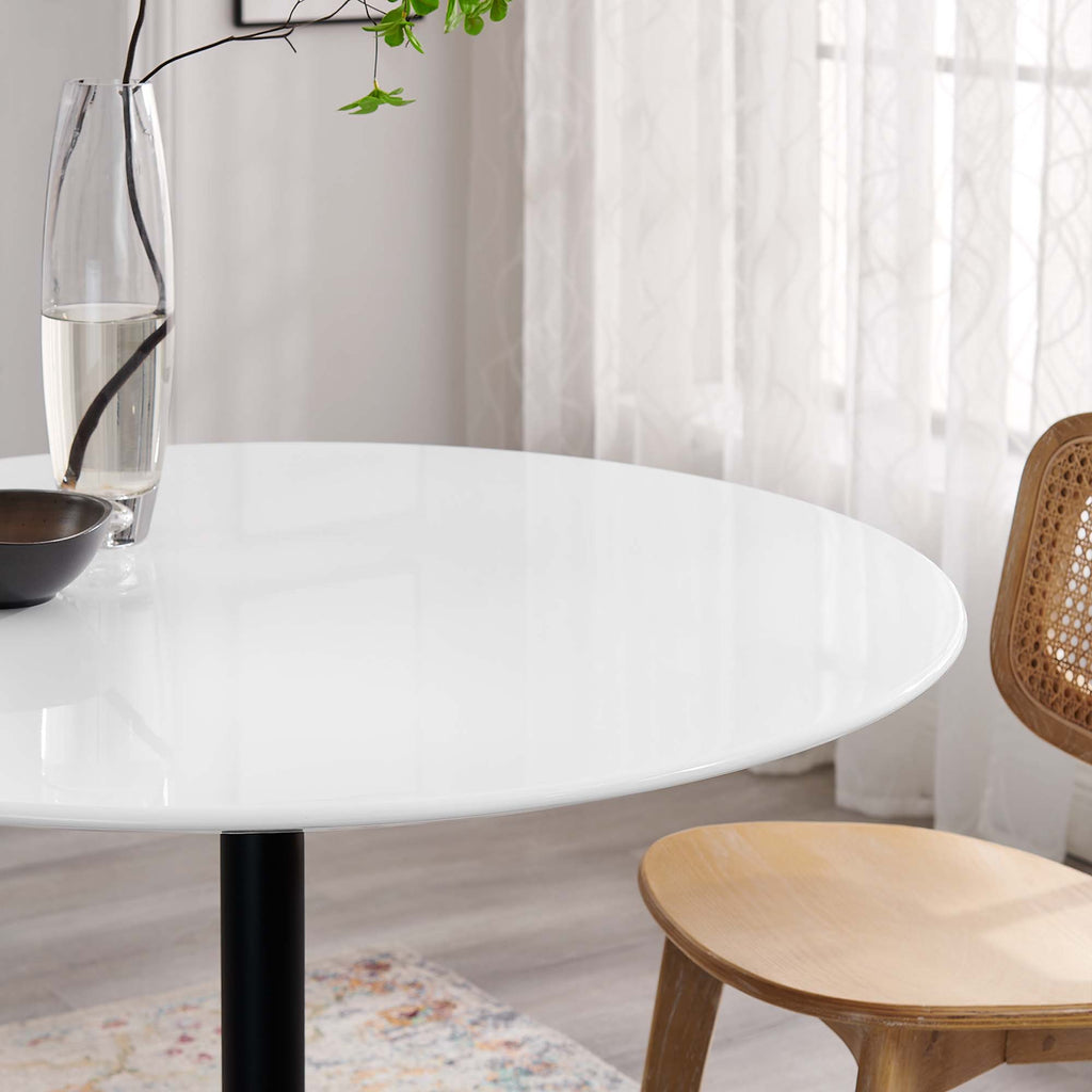 Lippa 40" Round Wood Dining Table - Black White