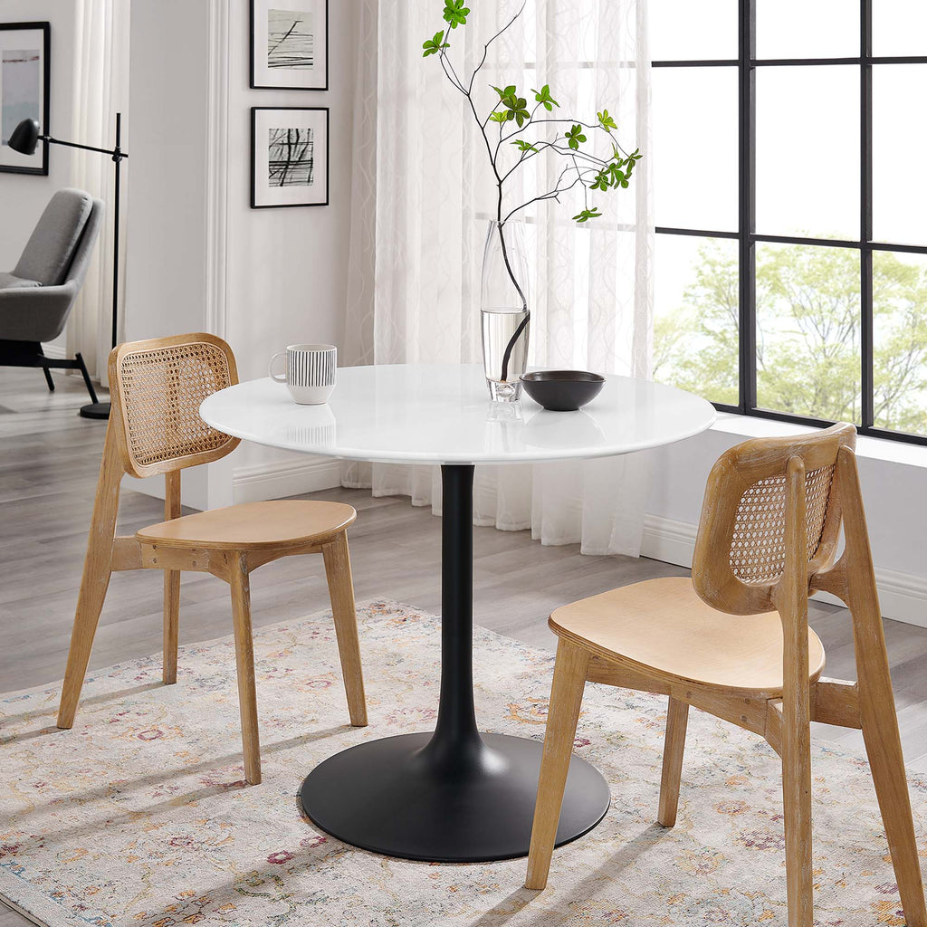 Lippa 40" Round Wood Dining Table - Black White