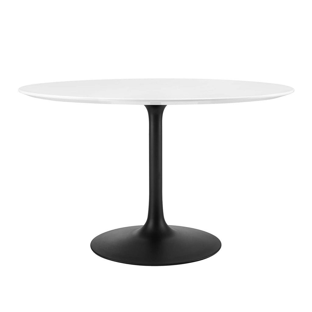 Lippa 48" Round Wood Dining Table - Black White