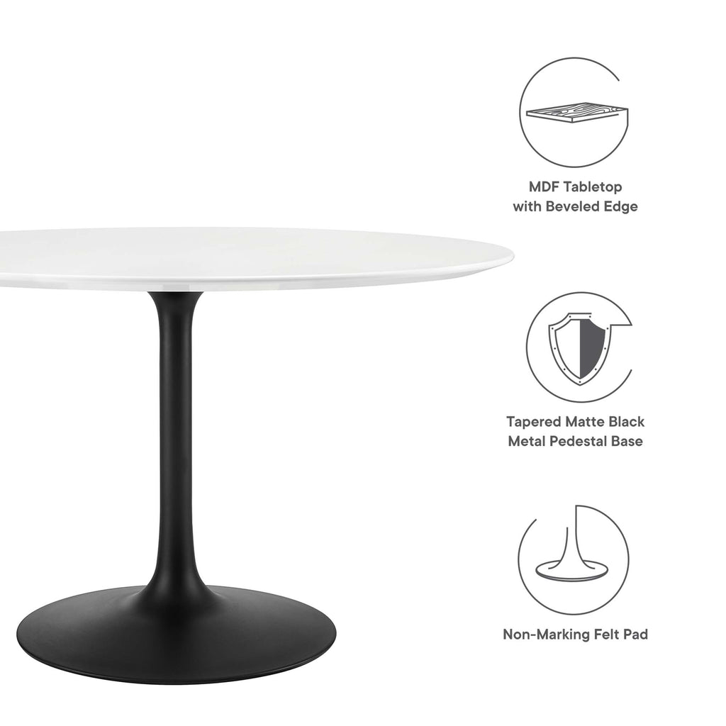 Lippa 48" Round Wood Dining Table - Black White