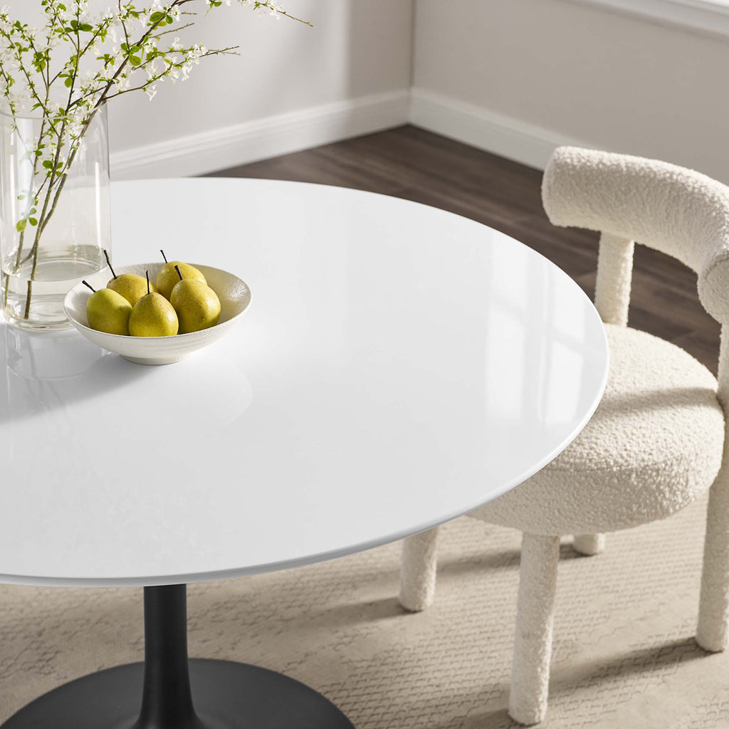 Lippa 48" Round Wood Dining Table - Black White