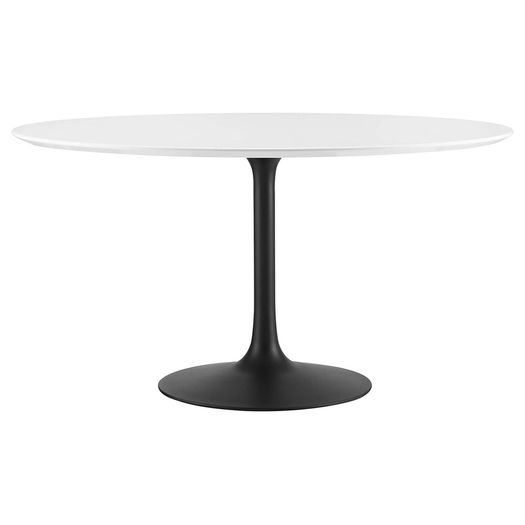 Lippa 54" Round Wood Dining Table - Black White