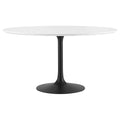 Lippa 54" Round Wood Dining Table - Black White