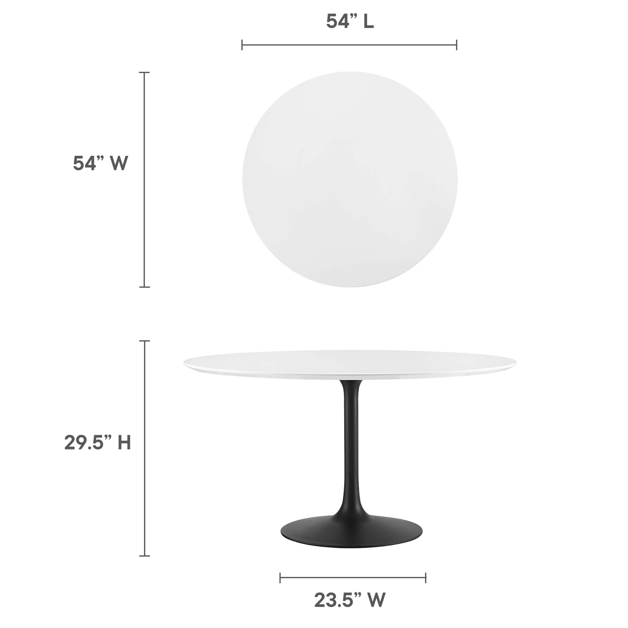 Lippa 54" Round Wood Dining Table - Black White