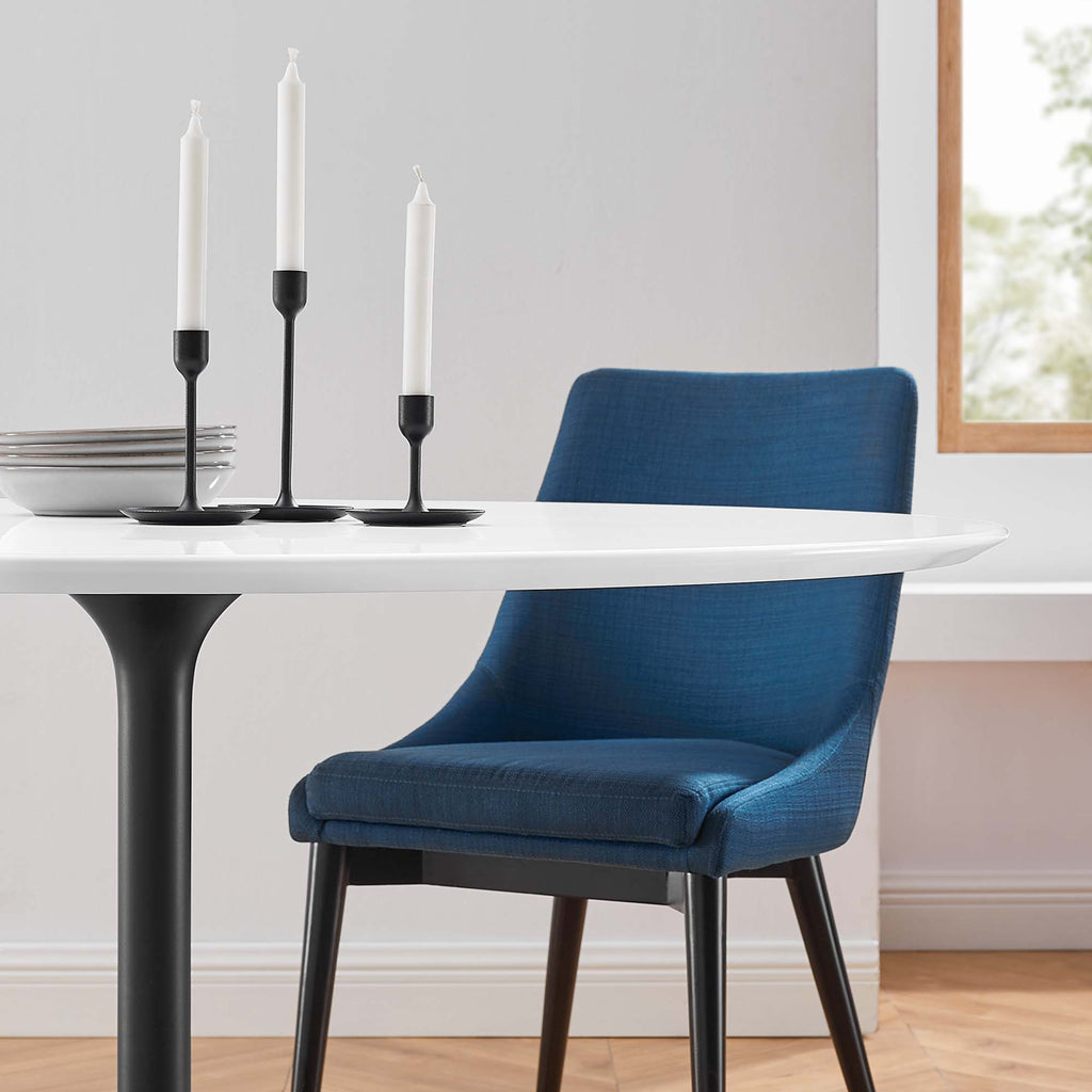 Lippa 54" Round Wood Dining Table - Black White