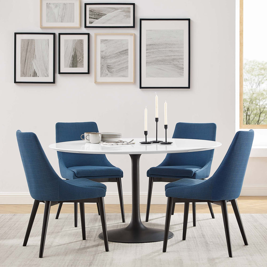 Lippa 54" Round Wood Dining Table - Black White