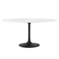 Lippa 60" Round Wood Dining Table - Black White