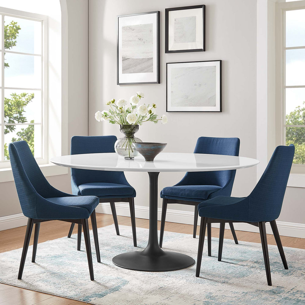 Lippa 60" Round Wood Dining Table - Black White