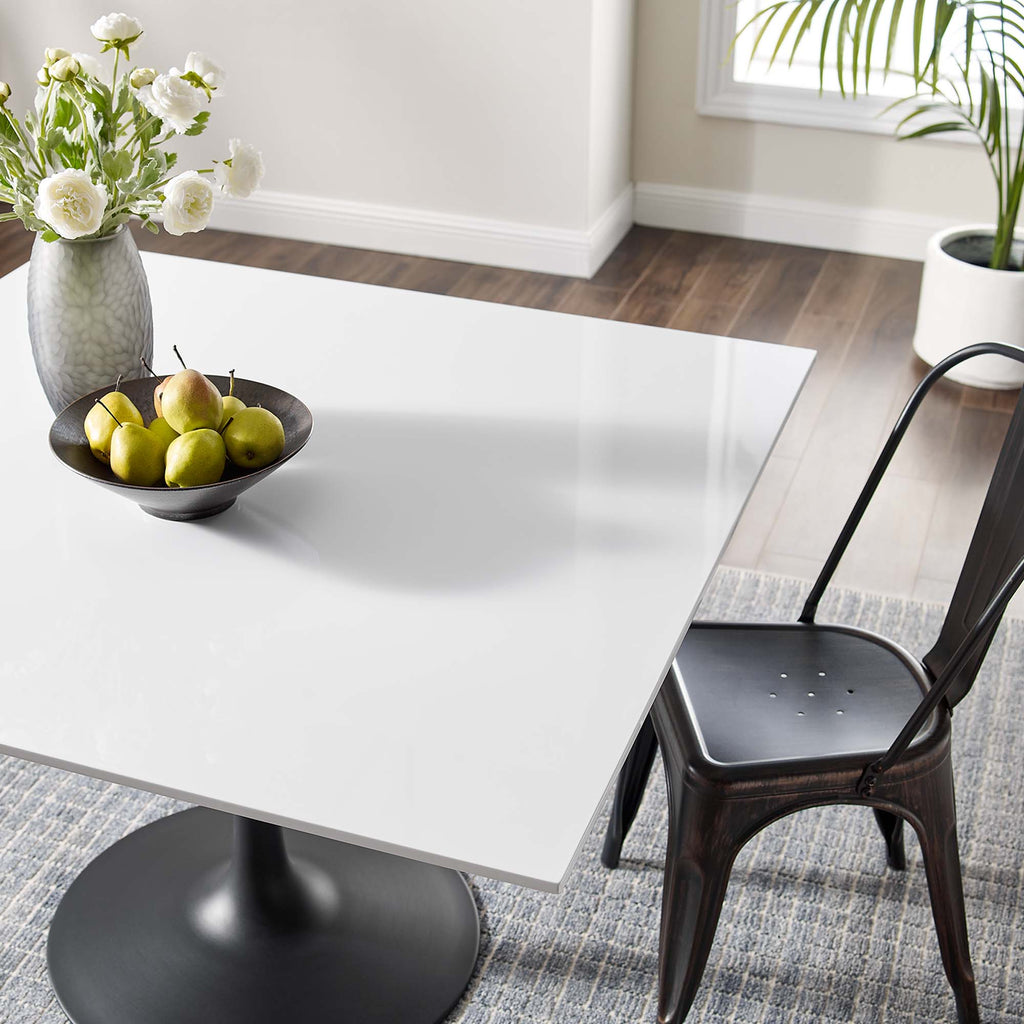 Lippa 48" Square Wood Dining Table - Black White