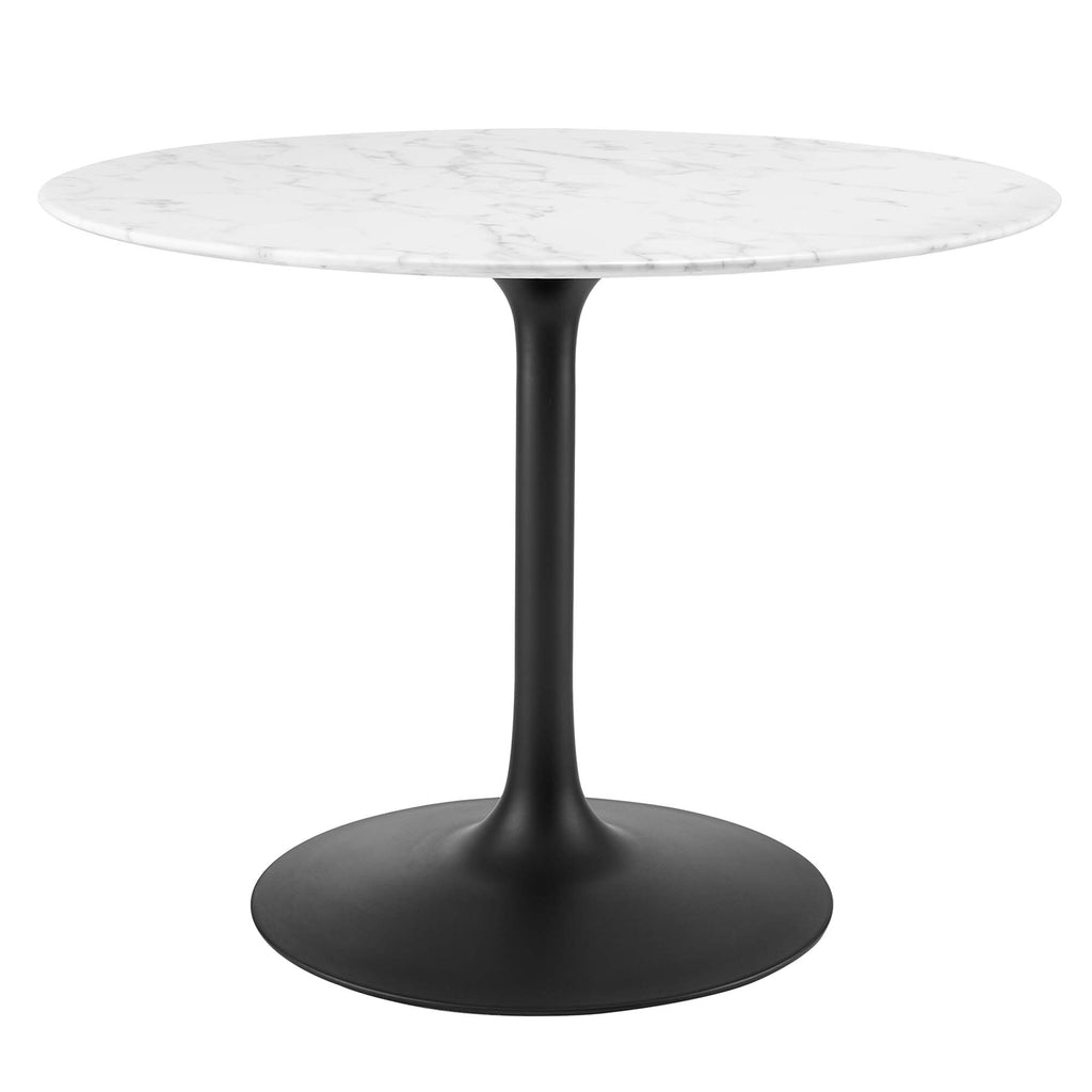 Lippa 40" Round Faux Marble Dining Table - Black White