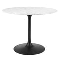 Lippa 40" Round Faux Marble Dining Table - Black White