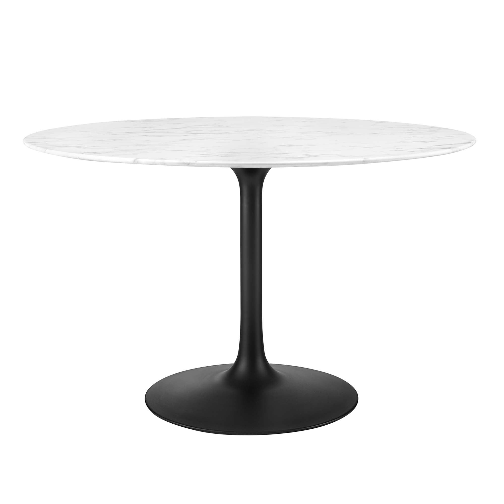 Lippa 48" Round Faux Marble Dining Table - Black White