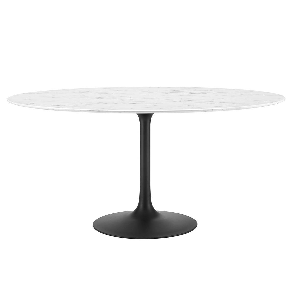 Lippa 60" Round Faux Marble Dining Table - Black White