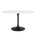 Lippa 54" Oval Faux Marble Dining Table - Black White