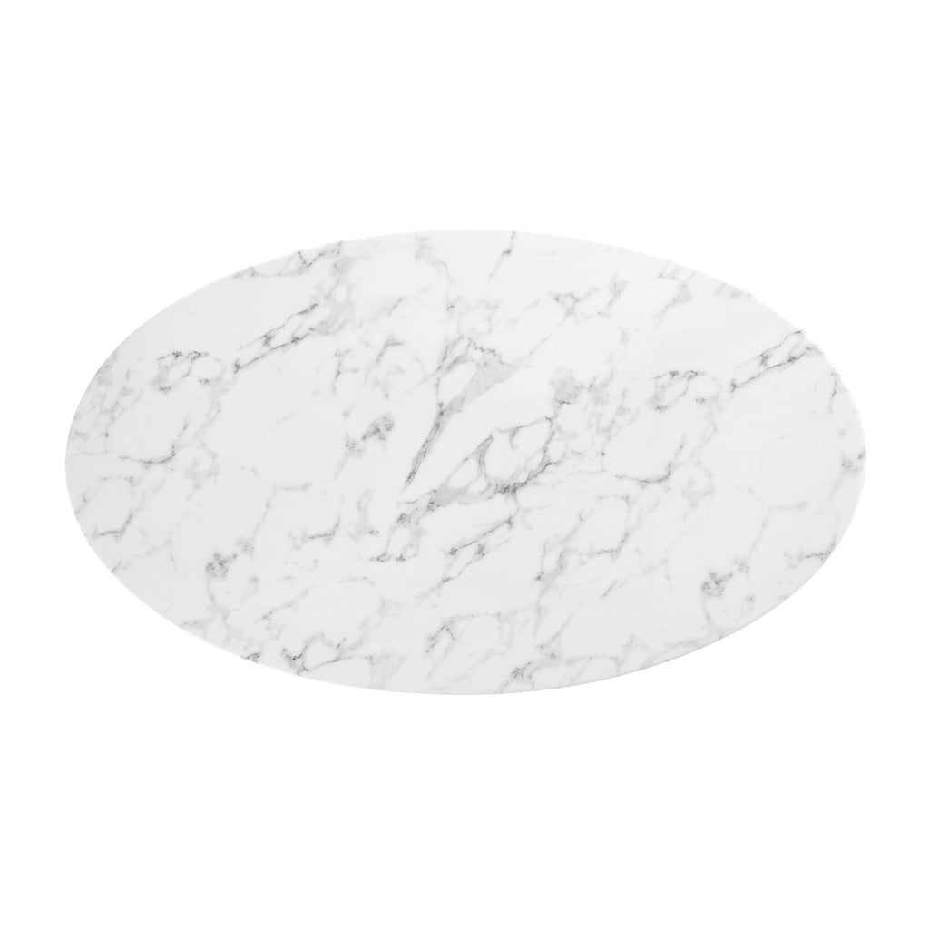 Lippa 54" Oval Faux Marble Dining Table - Black White