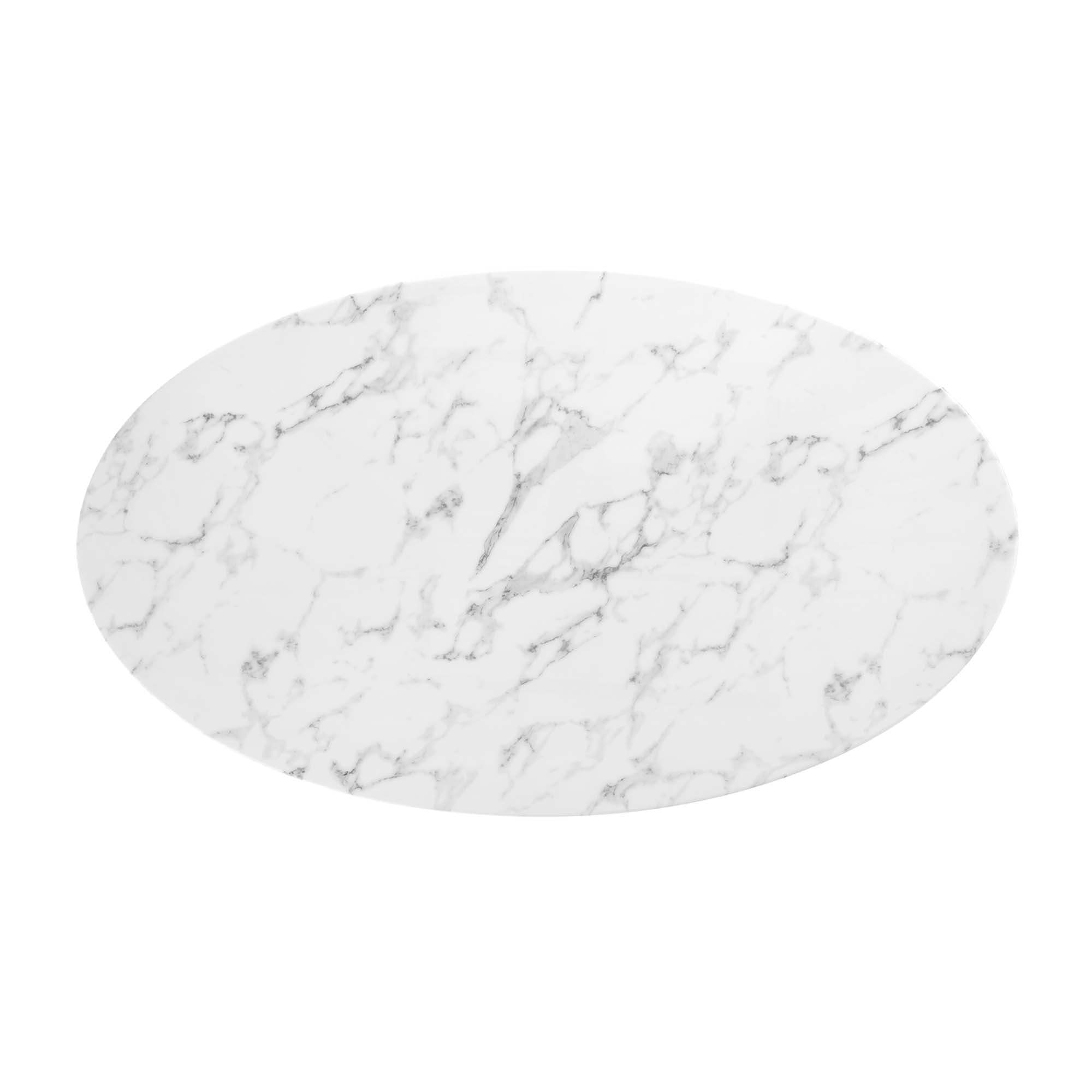 Lippa 54" Oval Faux Marble Dining Table - Black White