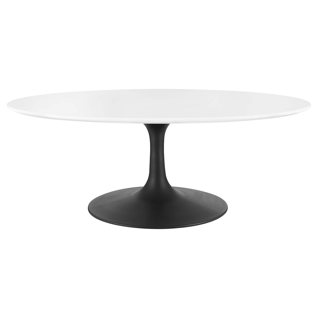 Lippa 42" Oval Wood Coffee Table - Black White