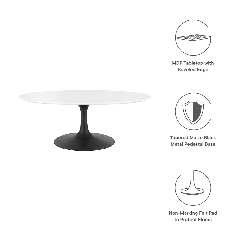 Lippa 42" Oval Wood Coffee Table - Black White