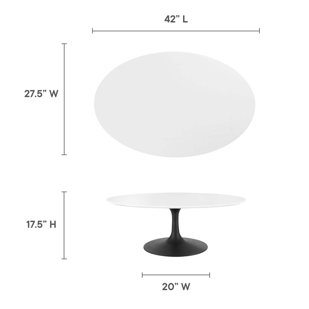 Lippa 42" Oval Wood Coffee Table - Black White