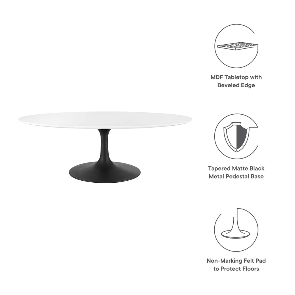 Lippa 48" Oval Wood Coffee Table - Black White