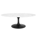 Lippa 48" Oval Faux Marble Coffee Table - Black White