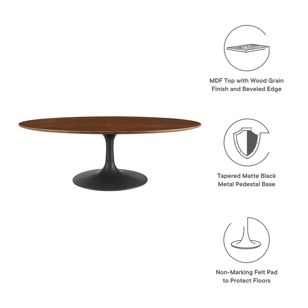 Lippa 48" Oval Wood Coffee Table - Black Walnut