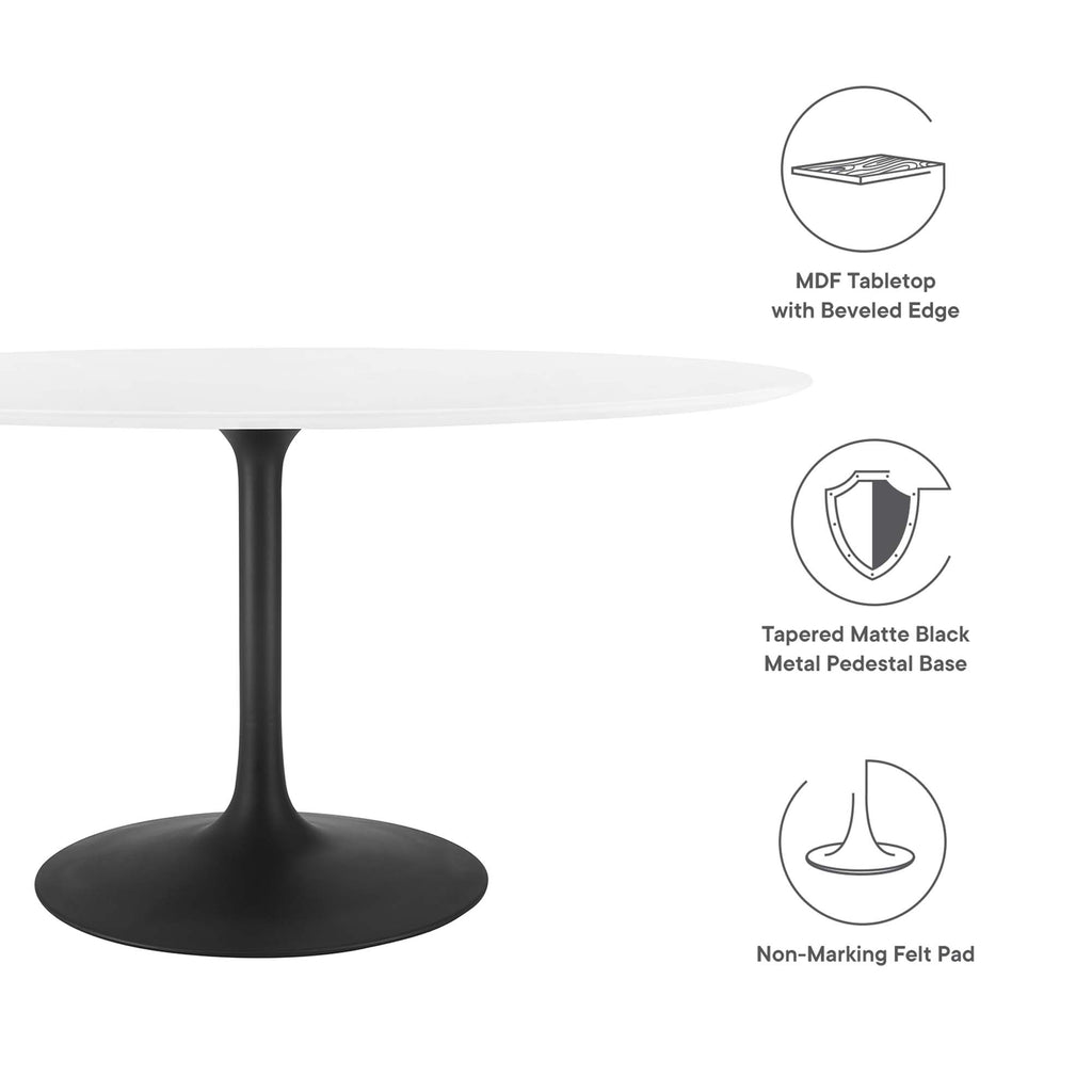 Lippa 60" Oval Wood Dining Table - Black White