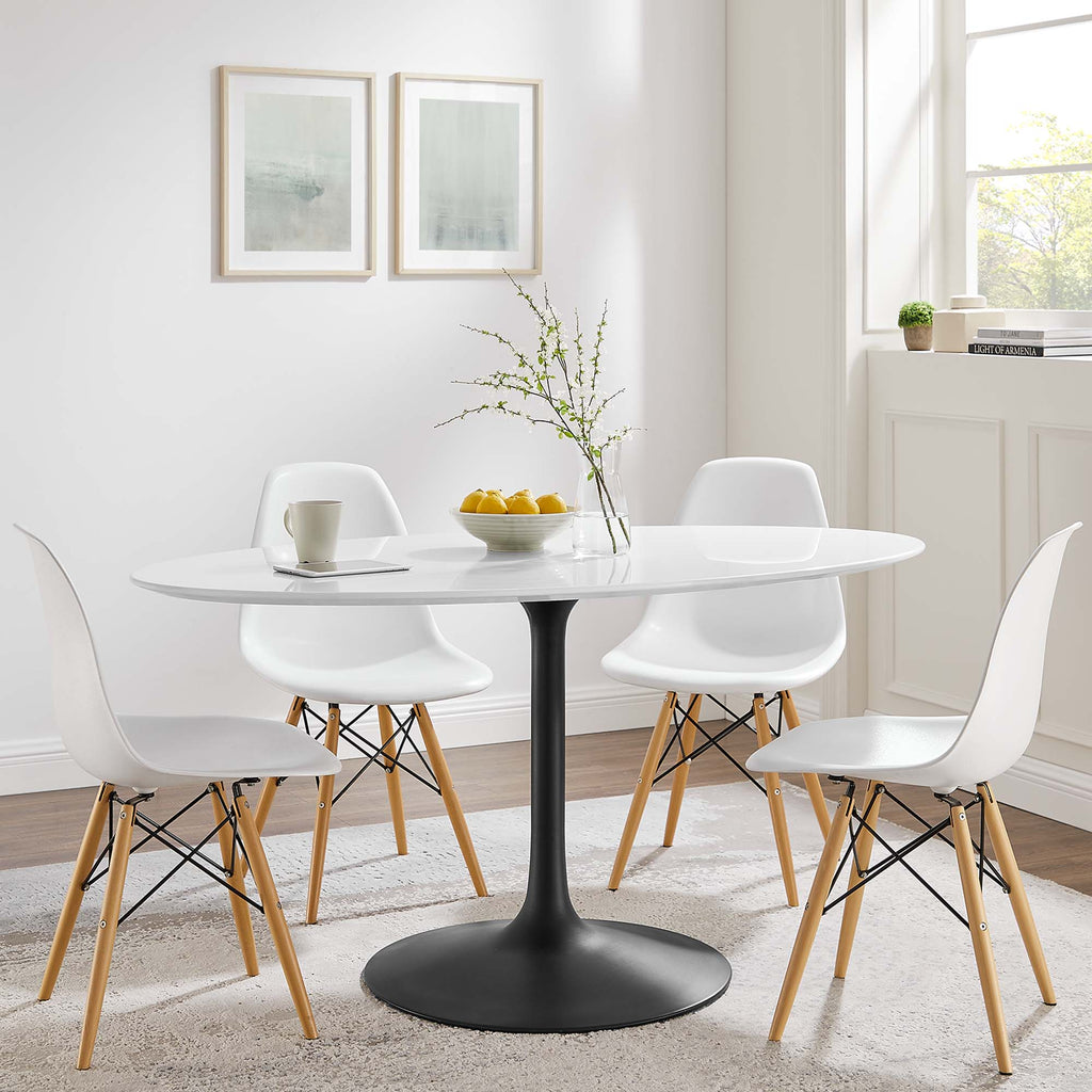 Lippa 60" Oval Wood Dining Table - Black White