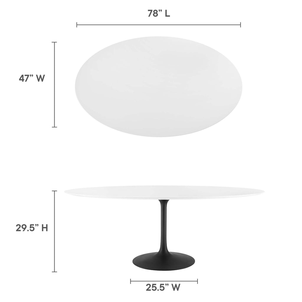 Lippa 78" Oval Wood Dining Table - Black White