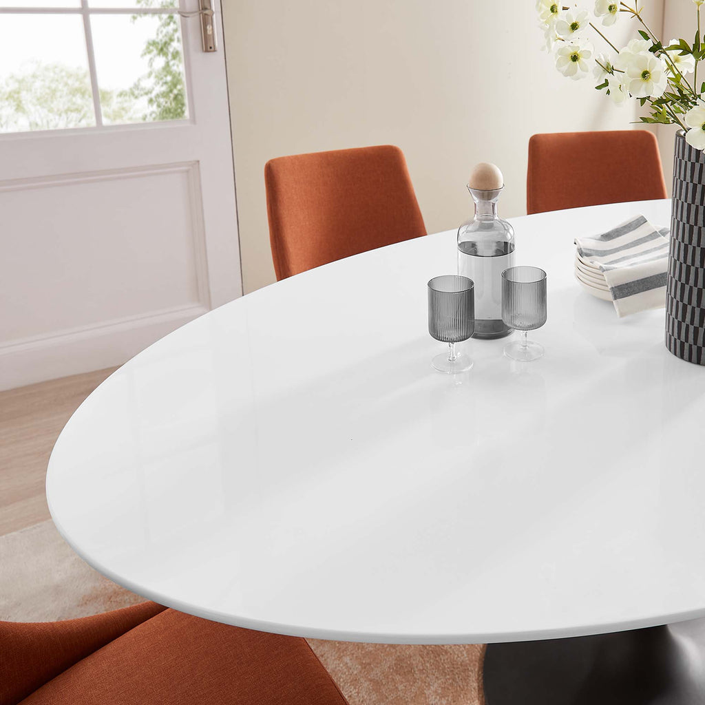 Lippa 78" Oval Wood Dining Table - Black White