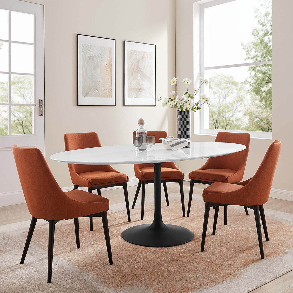 Lippa 78" Oval Wood Dining Table - Black White