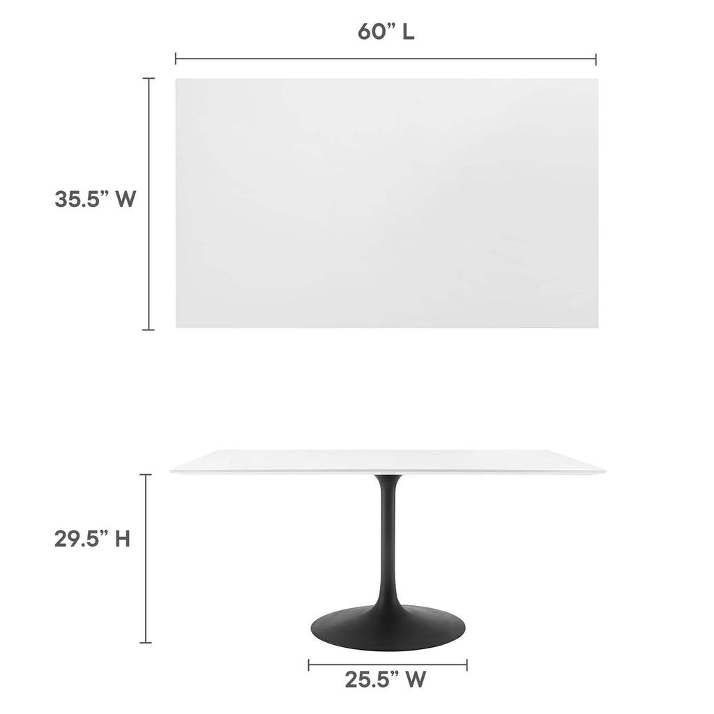Lippa 60" Rectangle Wood Dining Table - Black White