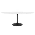 Lippa 78" Oval Faux Marble Dining Table - Black White