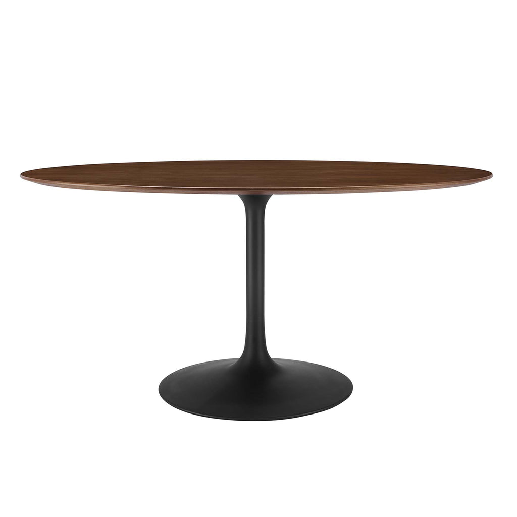 Lippa 60" Oval Walnut Wood Dining Table - Black Walnut