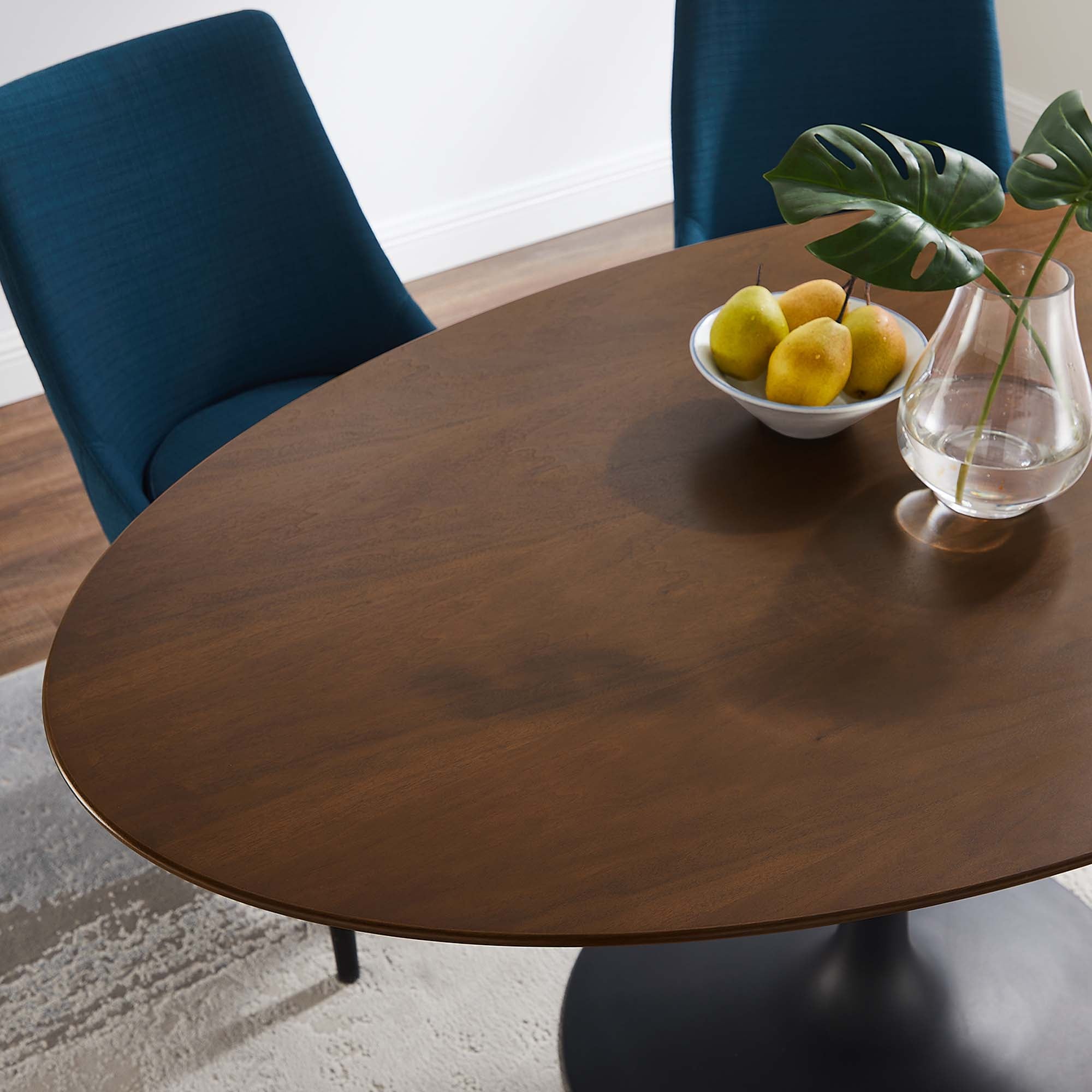 Lippa 60" Oval Walnut Wood Dining Table - Black Walnut