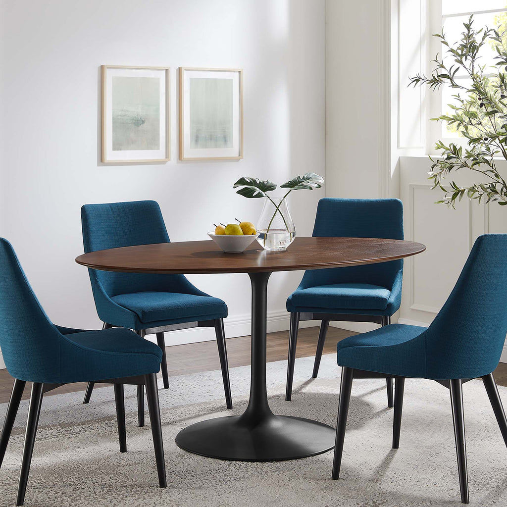Lippa 60" Oval Walnut Wood Dining Table - Black Walnut