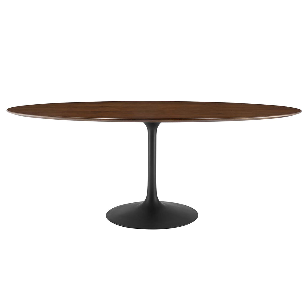 Lippa 78" Oval Walnut Wood Dining Table - Black Walnut