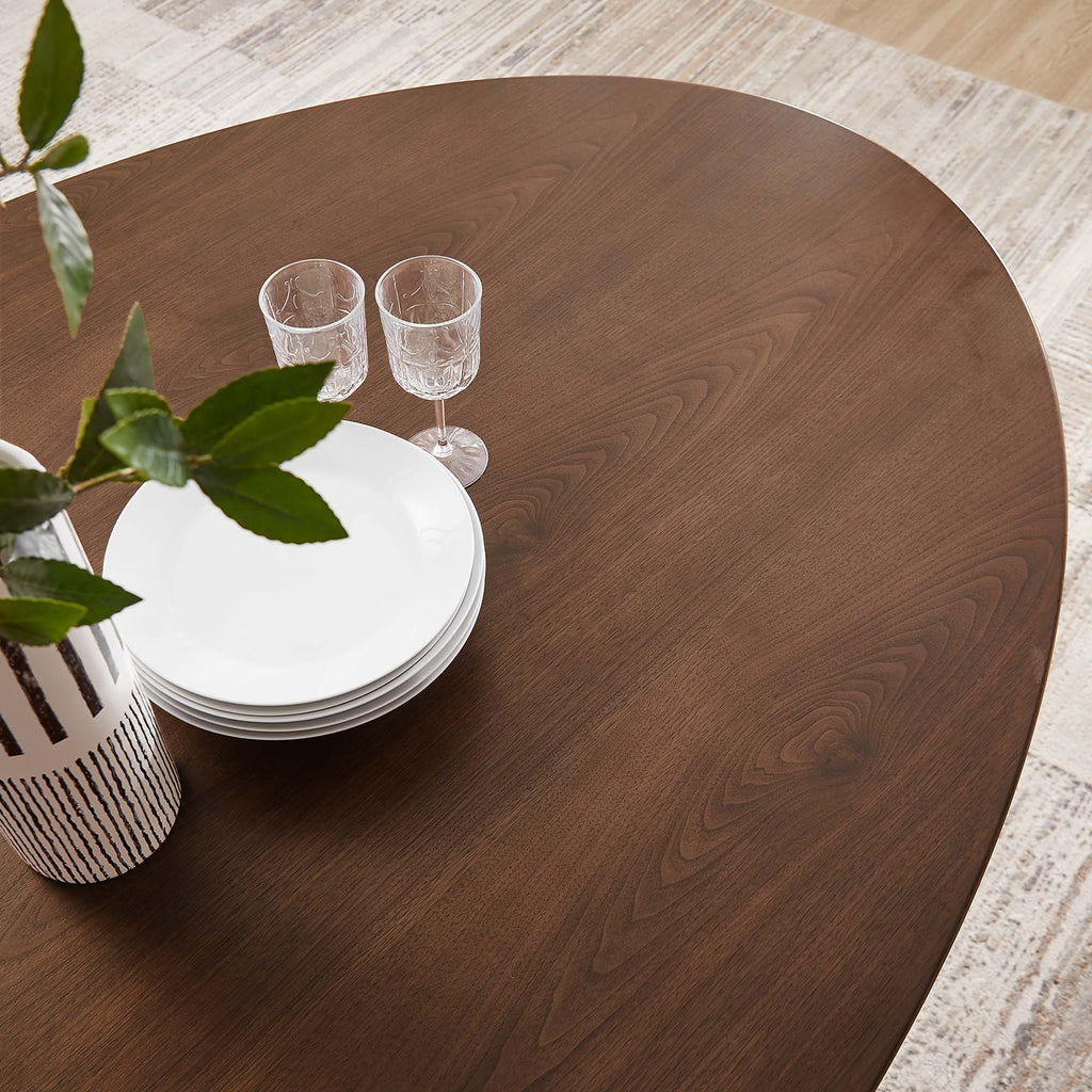 Lippa 78" Oval Walnut Wood Dining Table - Black Walnut