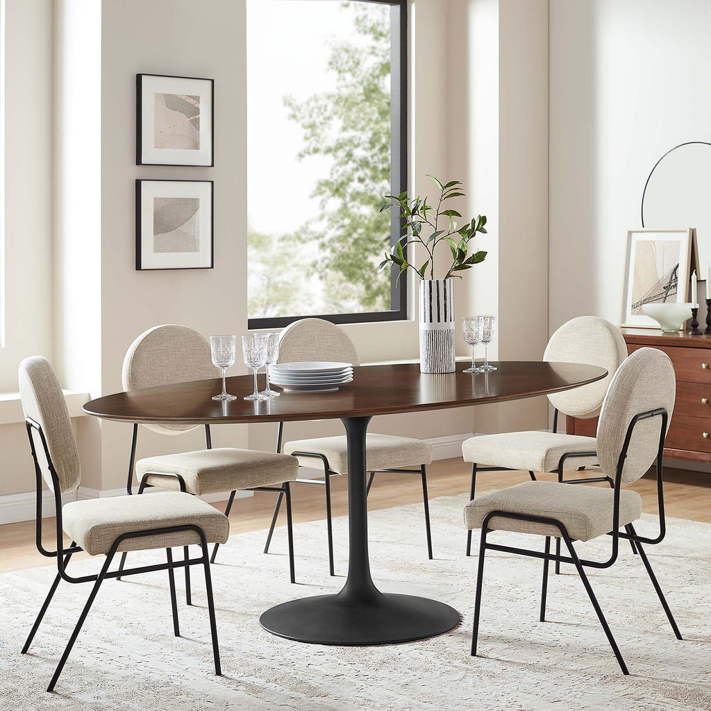 Lippa 78" Oval Walnut Wood Dining Table - Black Walnut