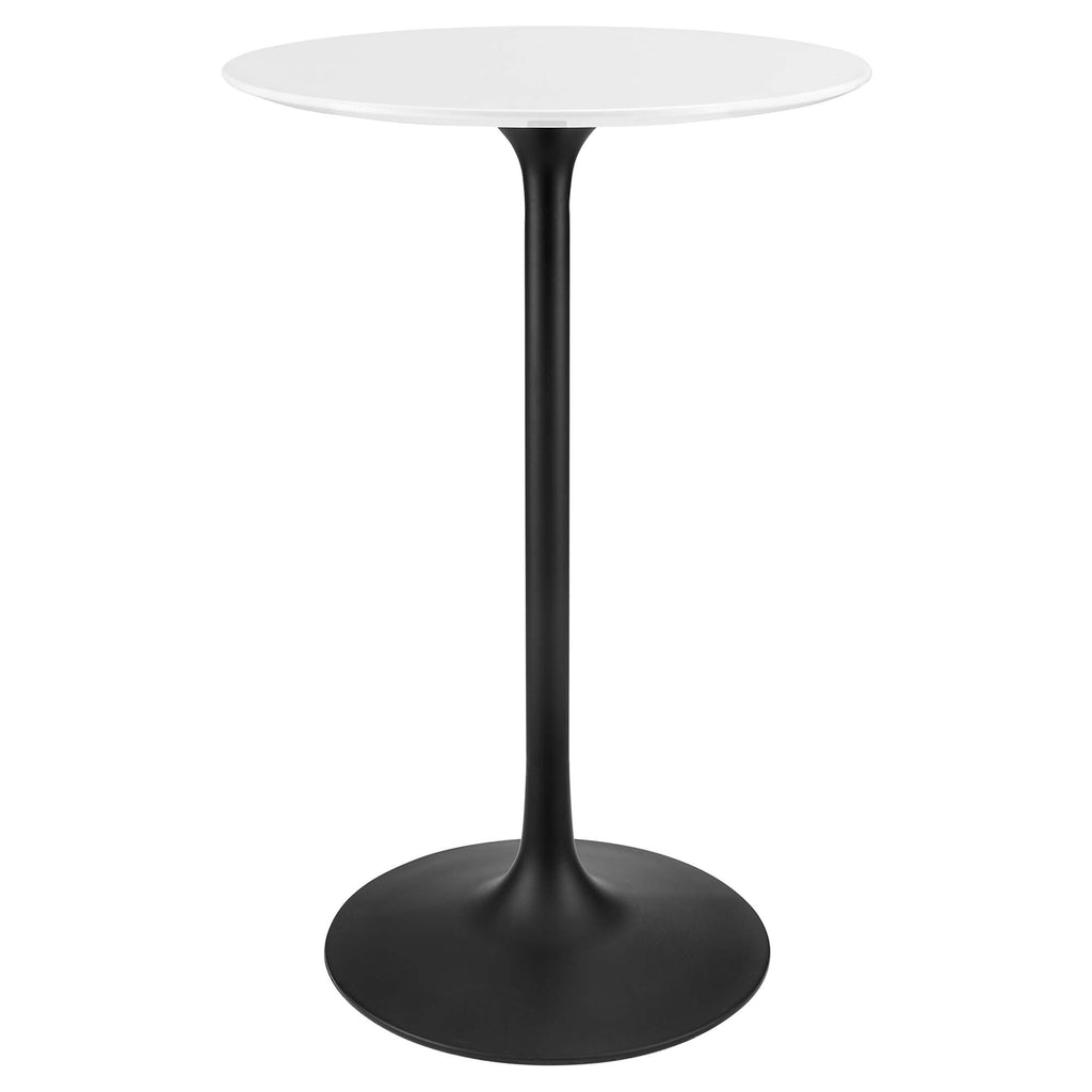 Lippa 28" Round Wood Bar Table - Black White