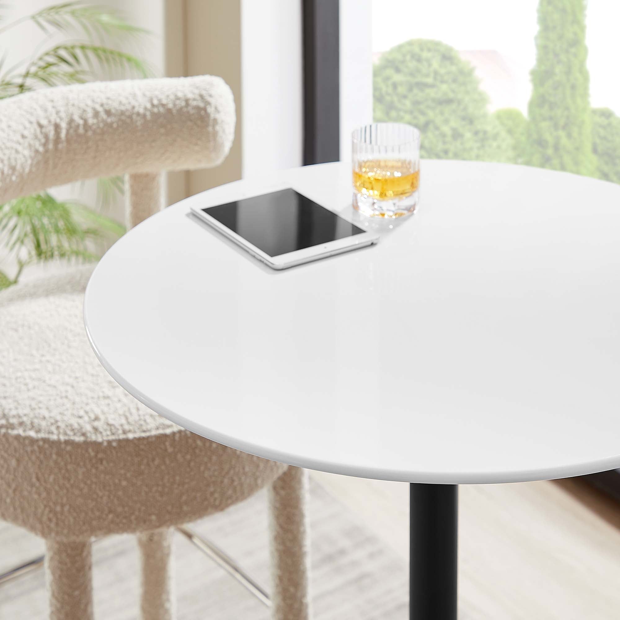 Lippa 28" Round Wood Bar Table - Black White