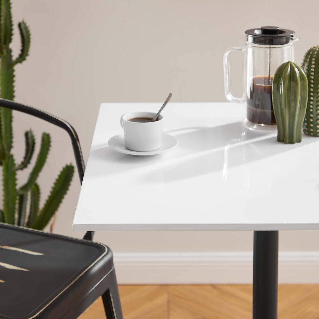 Lippa 28" Square Wood Bar Table - Black White